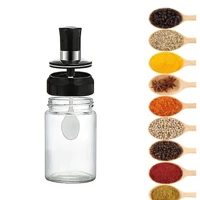 Imagem da promoção Kit 6 Porta Tempero Condimento de Vidro com Tampa Colher Embutida