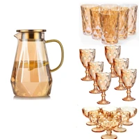 Imagem da promoção KIT COMPLETO Jarra Diamond 1,8L, 6 Taças 320ML, 6 Copos 390ML e 6 Taças de sobremesa a partir de