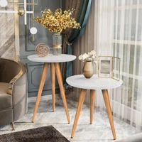 Imagem da promoção Kit Mesa Lateral e Canto de Sofá Retrô com 3 Pernas Decoração