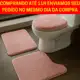 Jogo de Tapetes para Banheiro 3 Peças | Algodão Pelúcia Macio Antiderrapante – Cores: Rosa, Preto, M em oferta