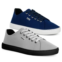 Imagem da promoção KIT 2 pares de tênis sapatênis casual estiloso dia a dia
