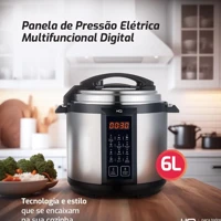 Imagem da promoção Panela de Pressão Elétrica Multifuncional Digital HQ 6L Inox HQ-Y6DI