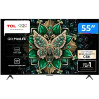 Imagem da promoção Smart TV 55" TCL 4K UHD MiniLED 55C6K 120Hz Google TV AiPQ Google Assistente 4 HDMI 2 USB