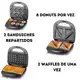 3 Em 1 Portátil Sanduicheiras Waffle Donuts Fast Antiaderente 110V/220V em oferta