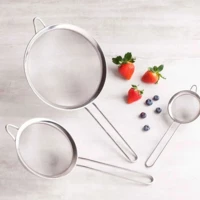 Imagem da promoção Kit 3 Peneiras Inox para Cozinha Farinha Suco Chá Peneirar e Coar