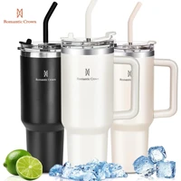 Imagem da promoção ROMANTIC CROWN Copo Térmico Inox Portátil 1.2l/1200ml com Tampa e Canudo Garrafa Térmica Inoxidável