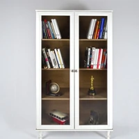 Imagem da promoção Estante Para Livros Ditália 2 Portas Vidro E-957 - Branco ou Preto