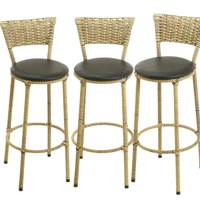 Imagem da promoção kit 3 banquetas alta toda encapada cozinha bancada balcão bares área capuccino