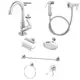 Kit Acessórios Banheiro Cromado Inox + 1 Torneira + Ducha Higiênica em oferta