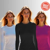 Imagem da promoção Camisa Camiseta Proteção Uv 50+ Solar Unissex Feminina Segunda Pele Frio e Calor Blusa Tech Termica