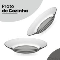 Imagem da promoção Kit 12 Pratos De Vidro Fundo Transparente