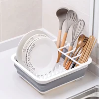 Imagem da promoção Escorredor de Louca Retratil Prato Talheres Silicone Dobrável ate 8 Pratos e Mais 4 Divisoes