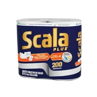 Scala Plus Papel Toalha Multipicote, 200 Toalhas (2 Rolos de 100 Toalhas Cada) em oferta
