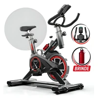 Imagem da oferta Bicicleta Ergométrica Bike Spinning Garrafa 6kg Sensação Inércia Com Medidor Cardíaco Fitness Preto