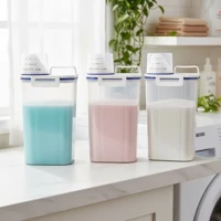 Imagem da oferta Kit 3 Potes Dispenser Hermético 2l Multiuso Lavanderia Porta Sabão Em Pó Com Copo Medidor Bico Dosad