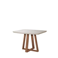 Imagem da oferta Mesa de Jantar Bennett c/Vidro Retangular 4 lugares 115 cm Natural Off White Província