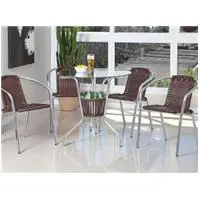 Conjunto de Mesa para Área Externa de Fibra - com 4 Cadeiras Alegro Móveis em oferta na Magazine Luiza