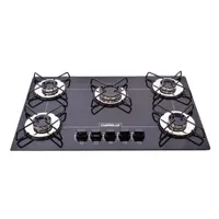 Cooktop 5 Bocas Chamalux Preto com Ultra Chama Bivolt em oferta na Magazine Luiza