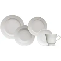 Aparelho de Jantar Chá 20 Peças Germer Porcelana - Redondo Branco Folk em oferta na Magazine Luiza