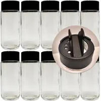 Kit Com 10 Potes De Vidro Para Temperos E 2 Moedores De Sal -100ml - SC em oferta na Magazine Luiza