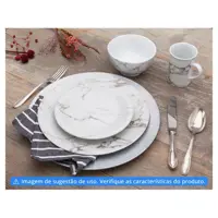 Aparelho de Jantar 16 Peças Schmidt Porcelana - Redondo Mármore em oferta na Magazine Luiza