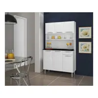 Kit Cozinha Itatiaia Rose com Tampo - 6 Portas 1 Gaveta Aço em oferta na Magazine Luiza