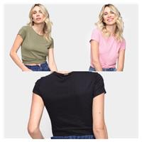 Imagem da promoção Blusa Dzarm Cropped Canelada Feminina