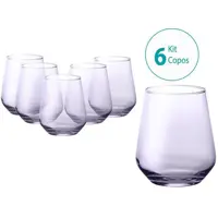 Kit Jogo Conjunto 6 Copos Vidro Miami Redondo 420ml Lilás - CASALINDA em oferta na Magazine Luiza