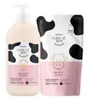 Combo Cuide-se Bem Deleite: Loção Corporal Hidratante 400ml + Refil 400ml em oferta na Boticário