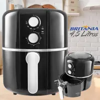 Fritadeira Air Fry Britânia Black Plus BFR13P 1500W 4,5 Litros SO 127V em oferta na Americanas
