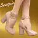 Scarpin Griffe Salto Alto Tira - Bege em oferta