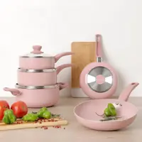 Jogo de Panelas Happy Day Rosa 5 Peças - La Cuisine em oferta na ShopTime