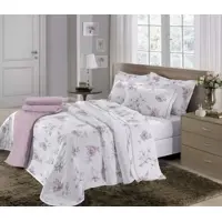 Jogo de Lençol Casal 4 Peças Estampado Microfibra 100% Poliéster - Elohim_Store em oferta na Magazine Luiza