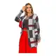 Casaco Kimono Feminino Tricot Reto Xadrez Inverno - EUC STORE em oferta