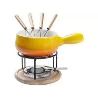 Aparelho de Fondue Cerâmica Brinox Amarelo - 9 Peças em oferta na Magazine Luiza