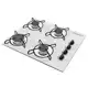Cooktop 4 Bocas Chamalux Gás Natural Branco 424 Bivolt em oferta