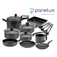 Jogo de Panelas Panelux c/ Panela de Pressão Magnific 13Pçs Grafite em oferta na Americanas