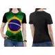 Camiseta da Bandeira Brasil Feminina blusa - Alemark em oferta