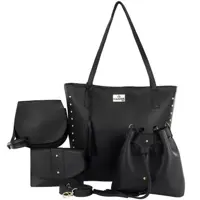 Bolsa Feminina kit 4 peças Sacola/saco/festa/carteira Preto - Master em oferta na Magazine Luiza