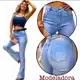 Calça Flare Modeladora Jeans Feminina Cintura Alta Com Lycra - Wild Concept em oferta
