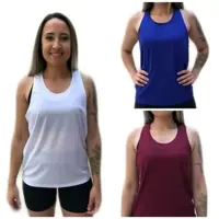 kit 3 regatas cavadas SWG 100% poliéster cores sortidas GG em oferta na Magazine Luiza
