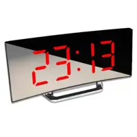 Relógio De Mesa Digital Led Despertador Alarme Temperatura Data Com Espelho Curvado - Led Mirror Clo em oferta na Magazine Luiza