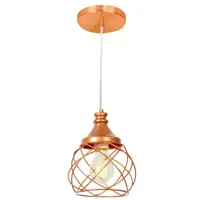 Lustre Pendente Esfera Aramado Cobre 15cm em oferta na Casas Bahia