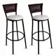 Kit 2 Banquetas Hawaii Bistrô Encosto Junco Marrom Pintura Epóxi Aço Preto Assento Branco - Metal Fl em oferta