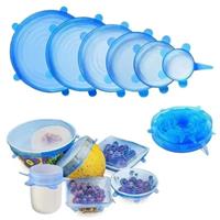 Imagem da promoção Kit jogo de tampas em silicone para potes alimentos frutas vasilhas panelas ajustavel e flexivel - M