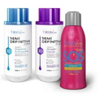 Imagem da promoção Kit Escova Semi Definitiva Zero 2x300ml com Reconstrutor SOS Forever Liss