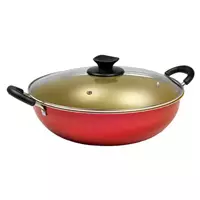 Imagem da promoção Panela Resistente Tacho Paella Moqueca 32 Cm Tampa Vidro Antiaderente Alças Laterais Frigideira Bras