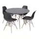 Conjunto mesa eames preta 90cm e 4 cadeiras eames pp preta - La Mobilia em oferta