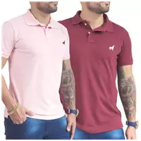 Imagem da promoção Camisa polo masculina em tecido piquet vira lata wear kit 2 unidades
