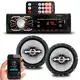 Aparelho Mp3 Com Bluetooth Radio Fm Usb Controle Com Par de Alto Falante 6 Polegadas - First Option em oferta